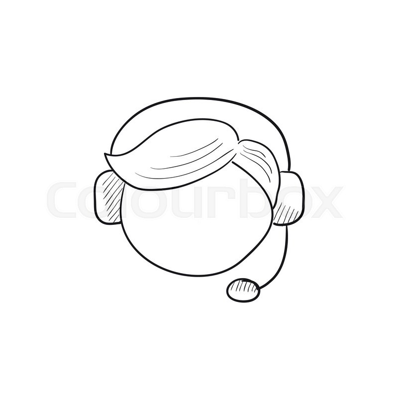800x800 Customer Service Vector Sketch Icon Isolated On Background. Hand