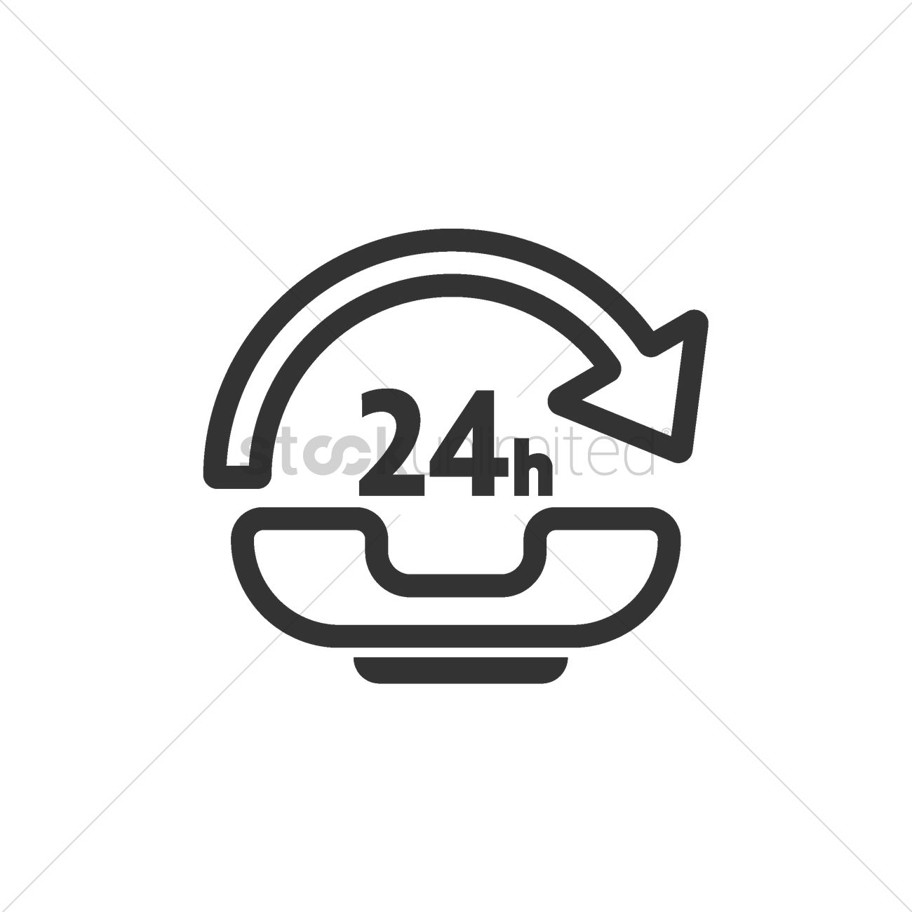 1300x1300 24 Hours Customer Service Icon Vector Image