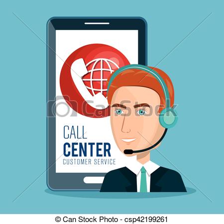 450x451 Call Center Customer Service Vector Illustration Design.