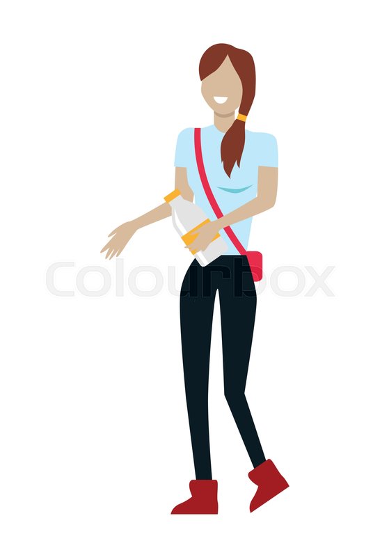 559x800 Woman Customer Character Vector Template. Flat Design. Buyer In