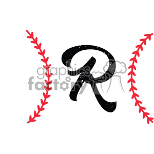 300x300 Royalty Free Baseball Monogram Letter R Design Svg Cut File Vector