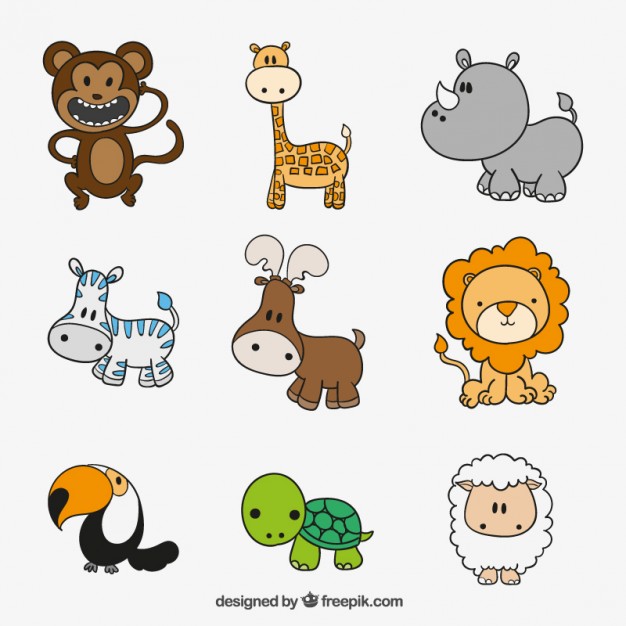 626x626 Collection Of Cute Animals Vector Premium Download