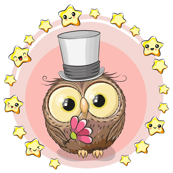 600x600 Cute Stars Frame With Little Animal Vector 03 Free Download