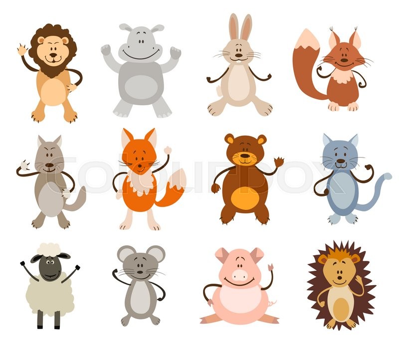 800x698 Set Of Cute Animals. Vector Illustration Stock Vector Colourbox