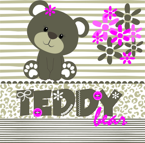 500x494 Super Cute Teddy Bear Design Vector Graphics Free Vector In
