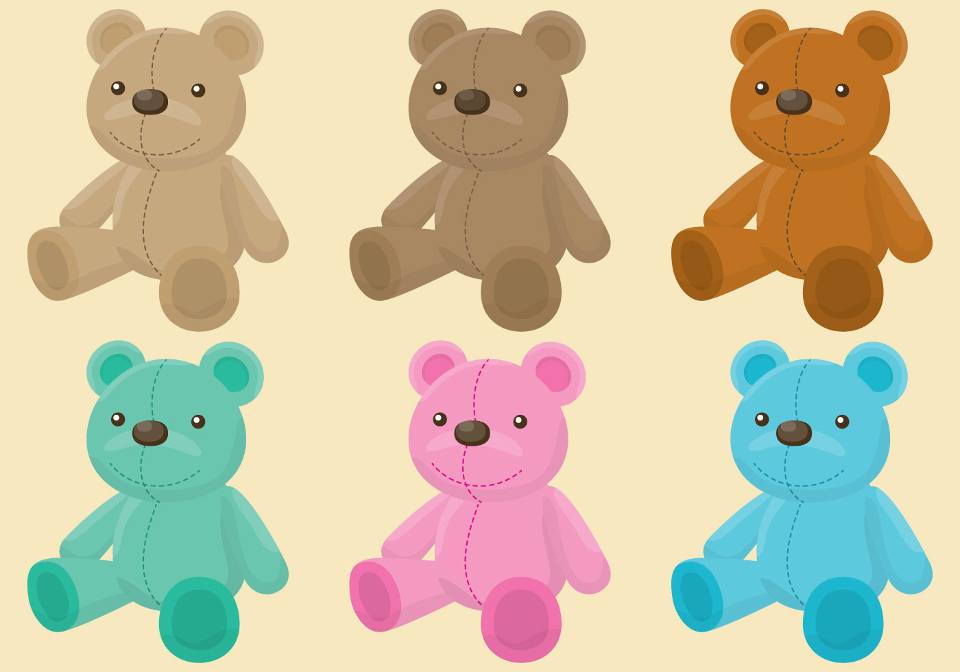 1400x980 Teddy Bear Vectors