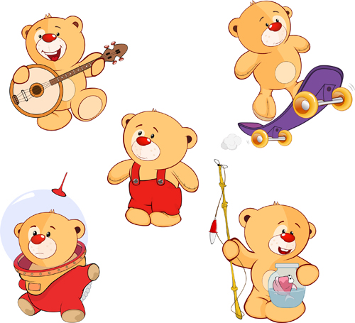 500x455 Cartoon Cute Bear Vector Set Free Download