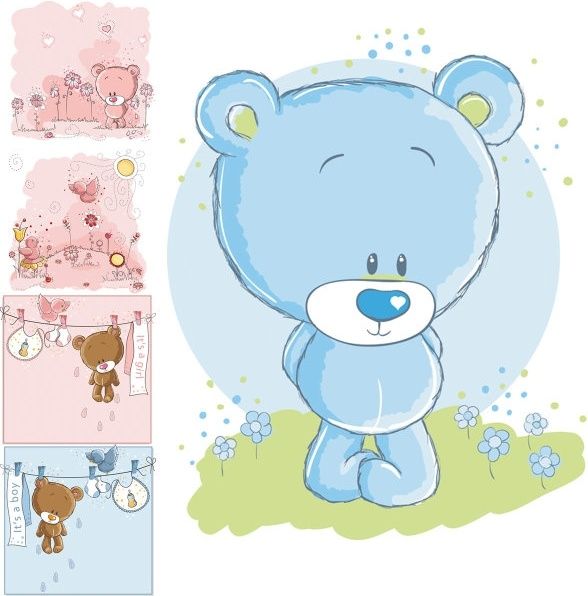 588x596 Cute Cartoon Bear Vector Mishki Cartoon, Bears And