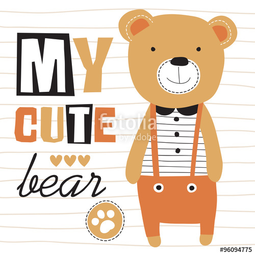 500x500 My Cute Teddy Bear Vector Illustration Stock Image And Royalty