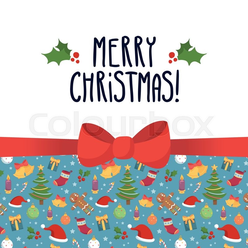 800x800 Vector Christmas Greeting Card Design Template With Holiday