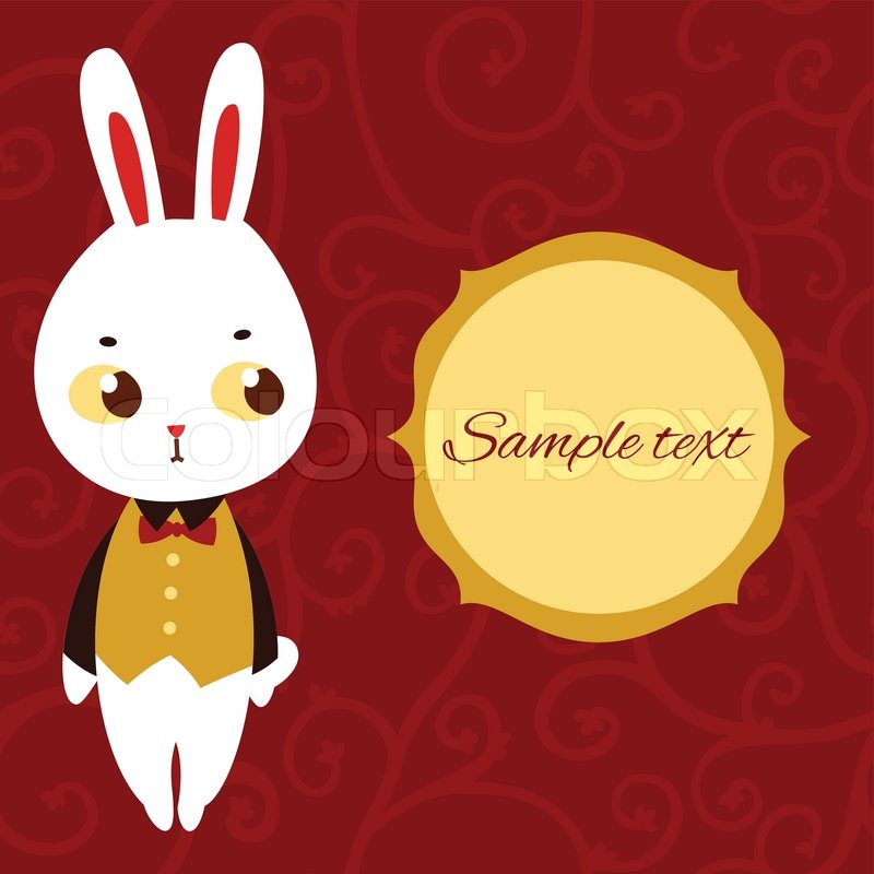 800x800 Cute Bunny Vector Card. Stock Vector Colourbox