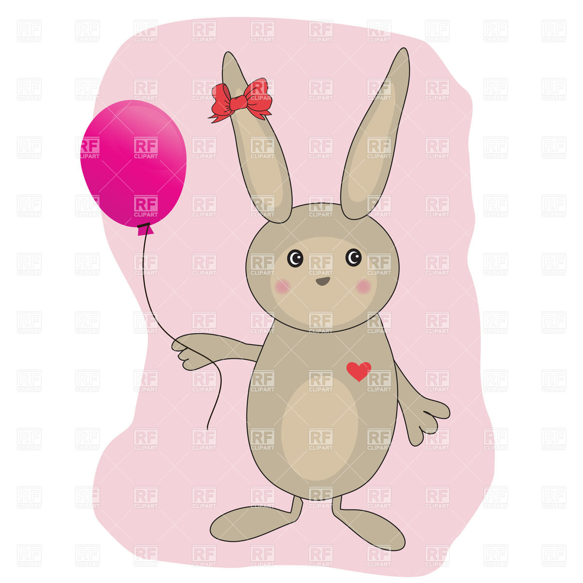 1200x1200 Cute Bunny With Balloon Vector Image Vector Artwork Of Plants