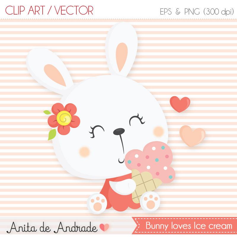 800x800 Bunny Ice Cream Clipart