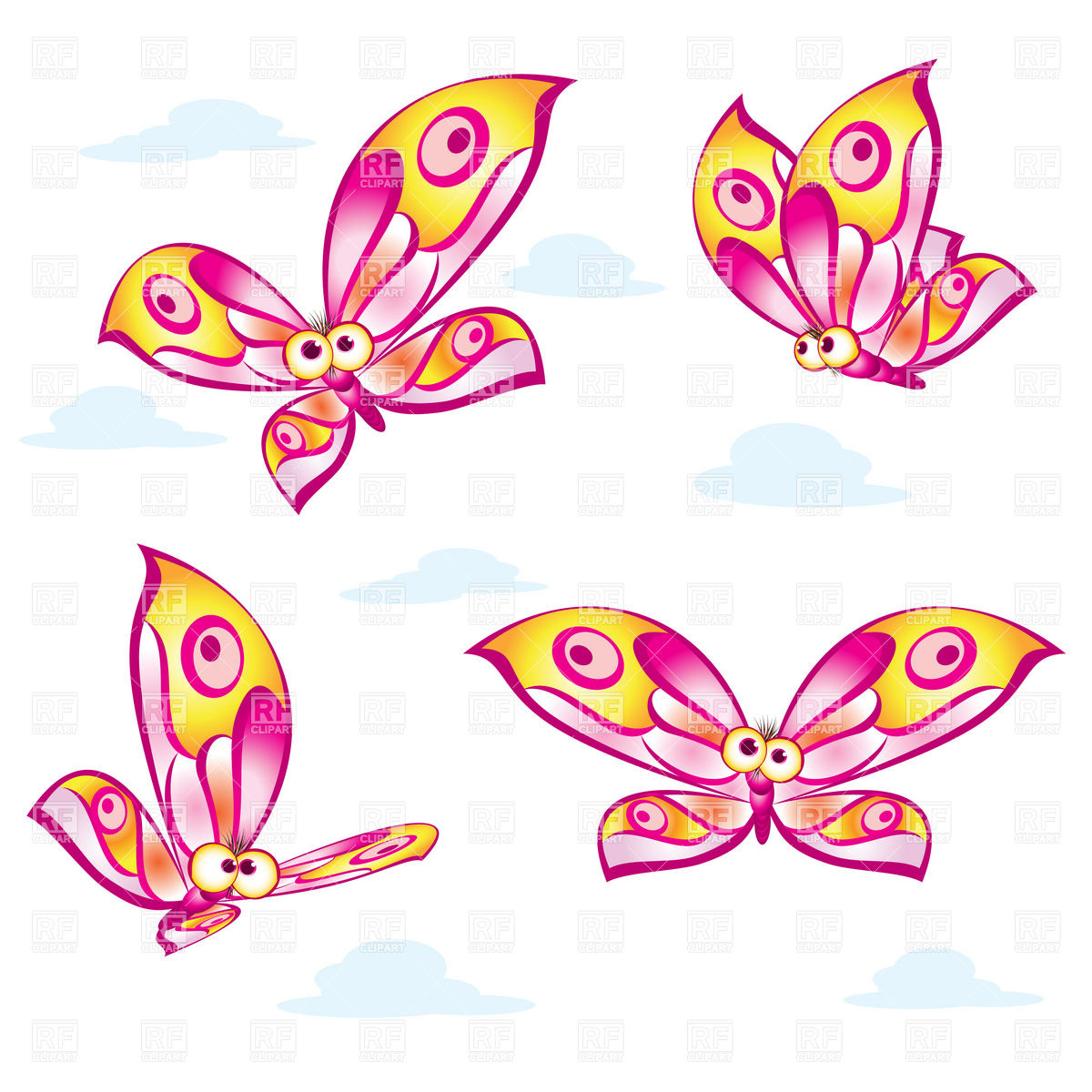 1200x1200 Funny Cute Cartoon Butterfly Vector Image Vector Artwork Of