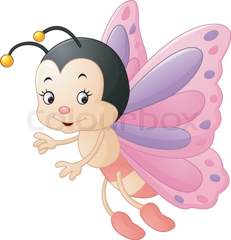 771x800 Illustration Of Cute Butterfly Cartoon Stock Vector Colourbox