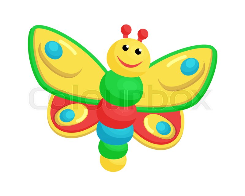 800x639 Picture With Color Toy Of Laughing Butterfly Vector Illustration