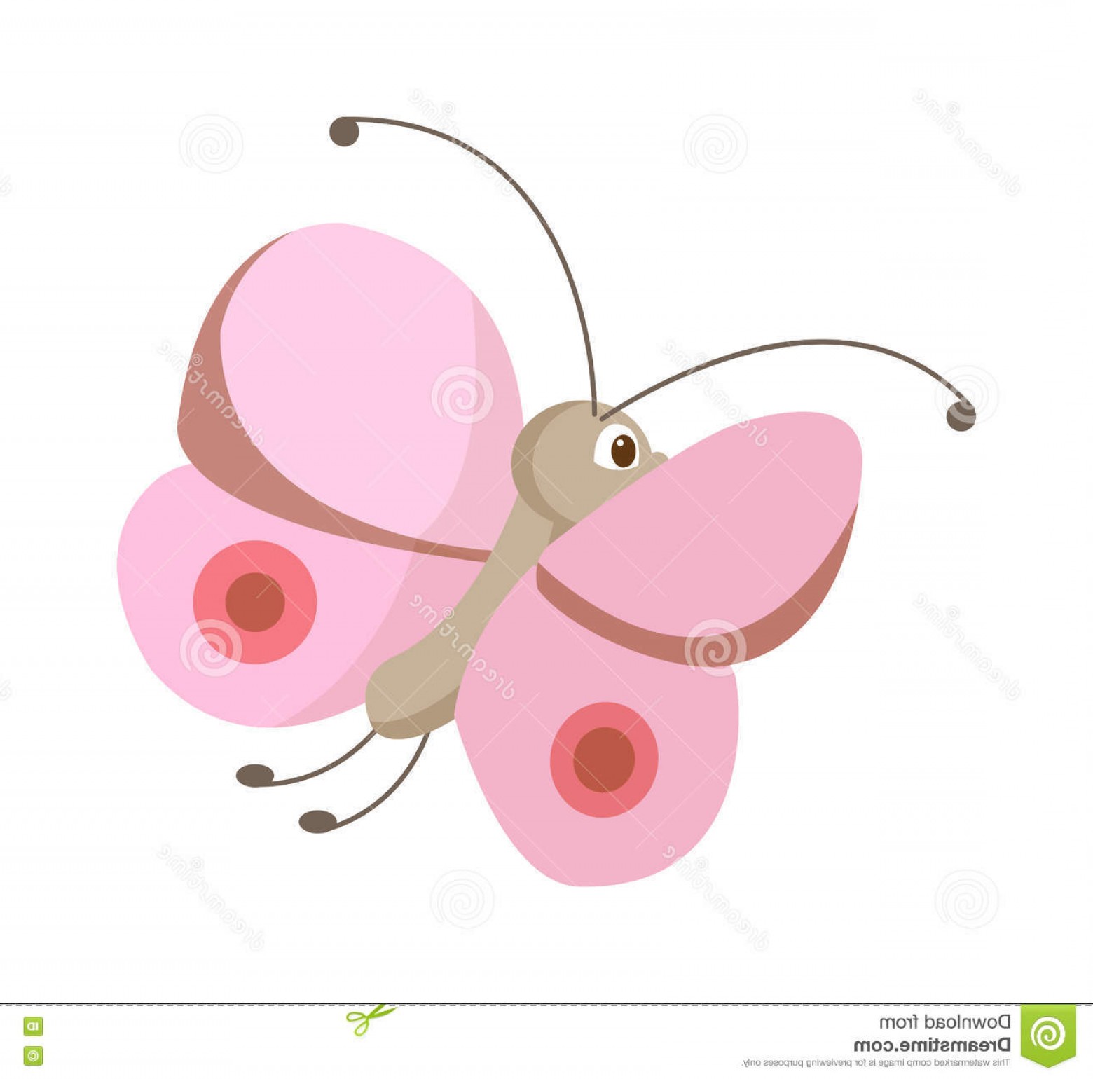 1560x1540 Stock Illustration Cute Butterfly Vector White Flat Flat