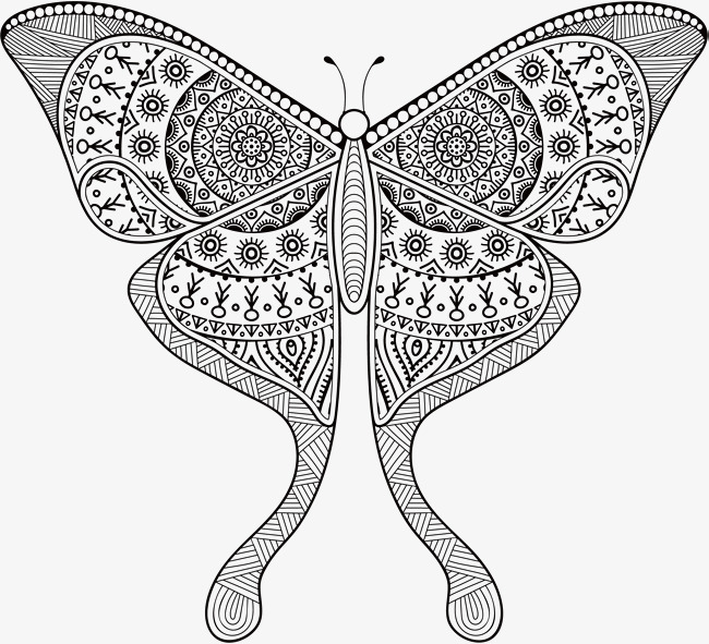 650x591 Vector Hand Painted Cute Butterfly, Butterfly, Vector Diagram