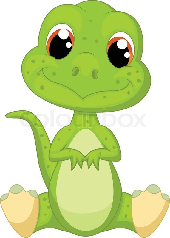 570x800 Cute Green Dinosaur Cartoon Stock Vector Colourbox