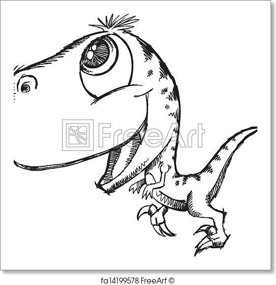 561x581 Free Art Print Of Sketch Doodle Cute Dinosaur. Sketch Doodle Cute