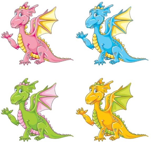 574x543 Color Cartoon Cute Little Dinosaur Vector Free Vector In Adobe