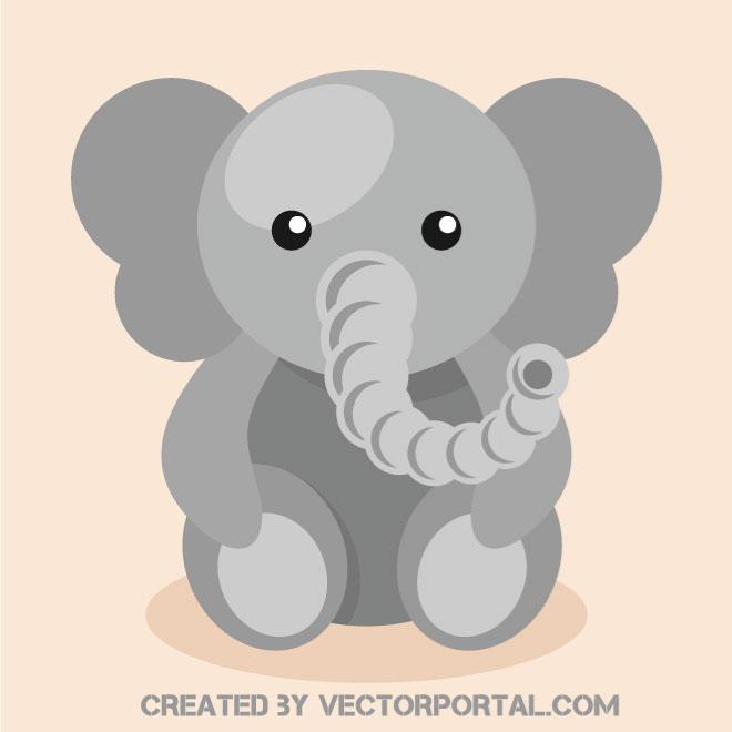 660x660 Cute Elephant Vector Clip Art