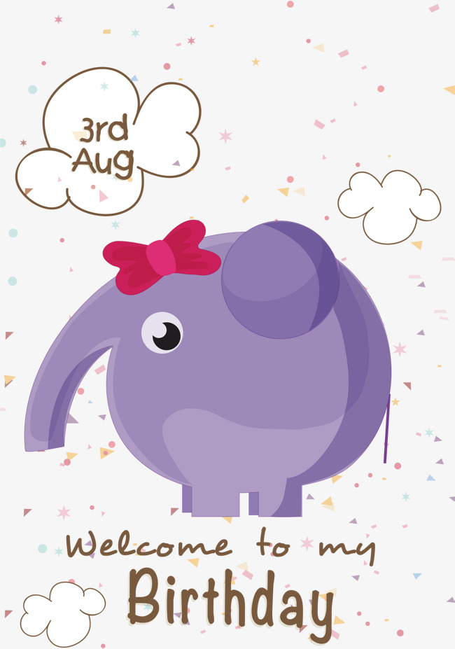 650x927 Vector Cute Purple Elephant, Elephant Vector, Cute Clipart