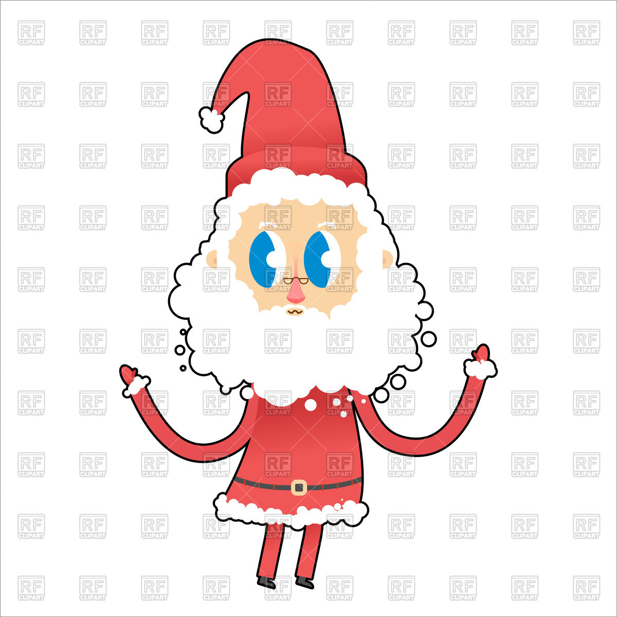 1200x1200 Cute Santa Claus With Big Eyes Vector Image Vector Artwork Of