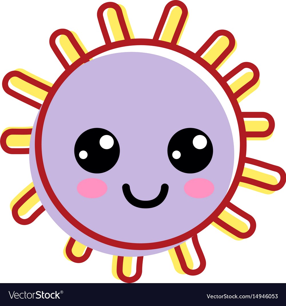 1000x1070 Kawaii Happy Sun With Cute Eyes And Cheeks Vector Image Also