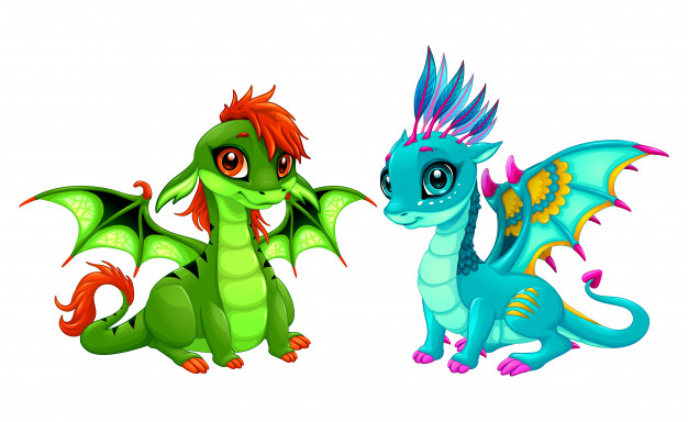 626x384 Baby Dragons With Cute Eyes Vector Free Download