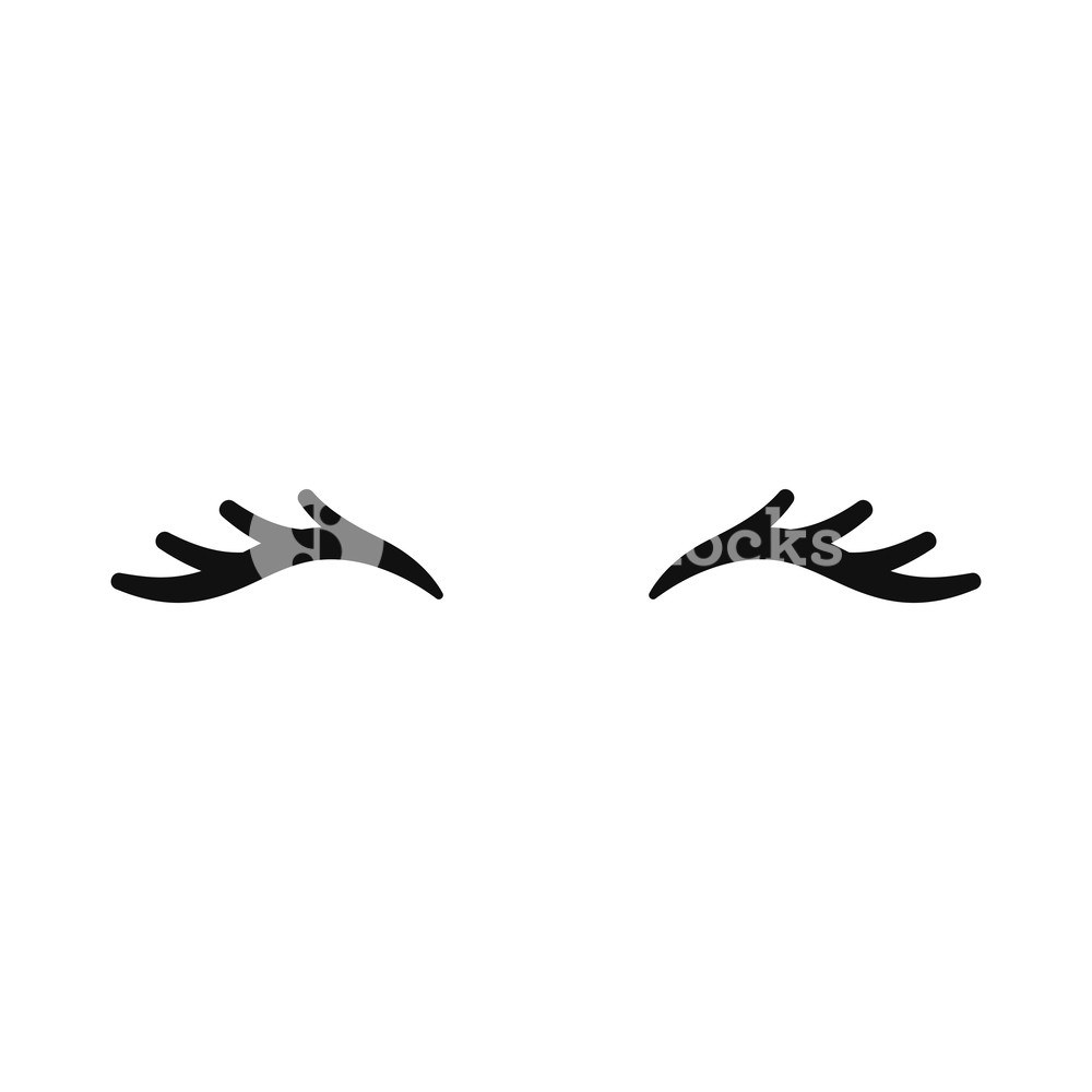 1000x1000 Vector Unicorn Eyelashes. Closed Eyes. Vector Icon. Cute Design