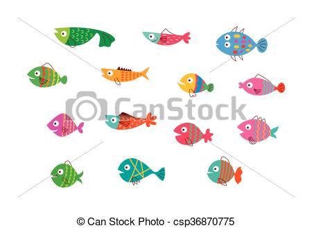 450x329 Cute Fish Vector Collection. A Series Of Cute Fish Vector In The