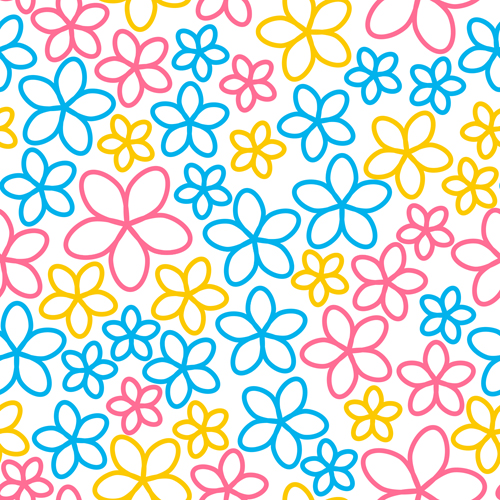 500x500 Cute Flowers Seamless Pattern Vector 01 Free Download