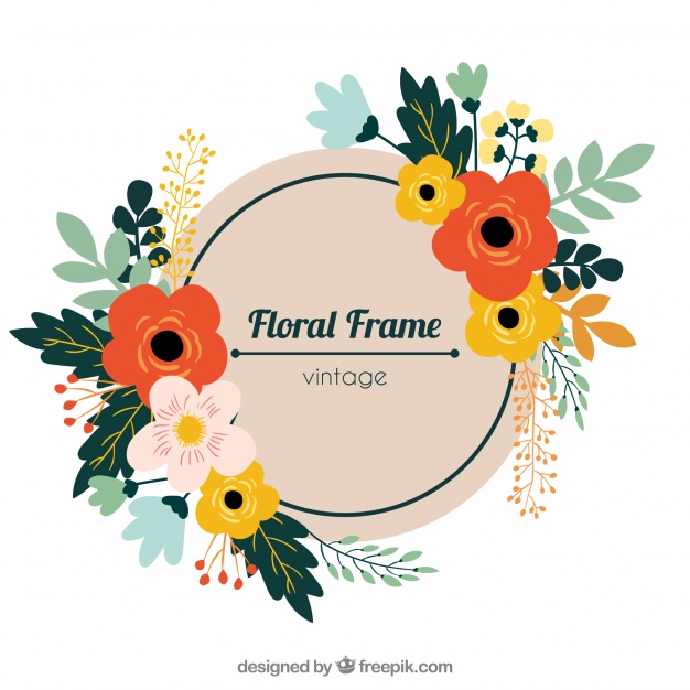626x626 Floral Frame With Cute Flowers Vector Free Download