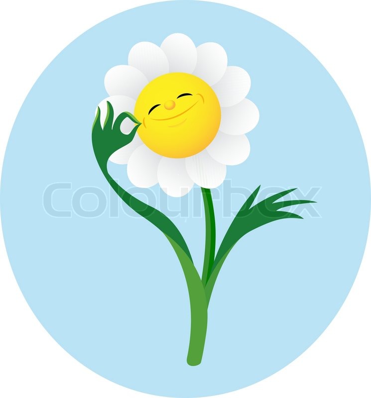 745x800 Smiling Cute Flower Showing Gesture Ok Stock Vector Colourbox