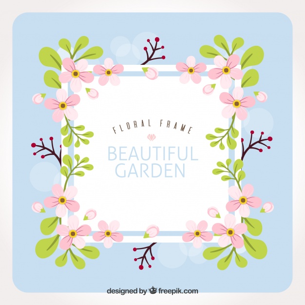 626x626 Square Floral Frame With Cute Flowers Vector Free Download