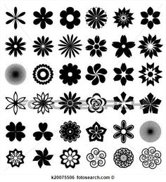 236x259 Cute Flowers To Add To Swirl Stock Vector Set Of Graphic Flowers