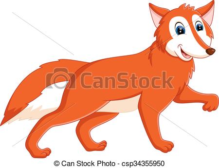 450x345 Cute Fox. Illustration Of Cute Fox Cartoon.