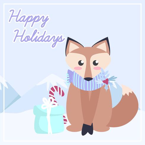 490x490 Vector Cute Fox Illustration