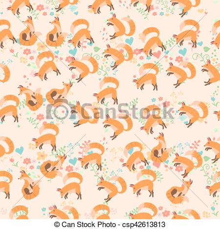 450x470 Vector Illustration Of A Cute Fox. Very High Quality... Vector