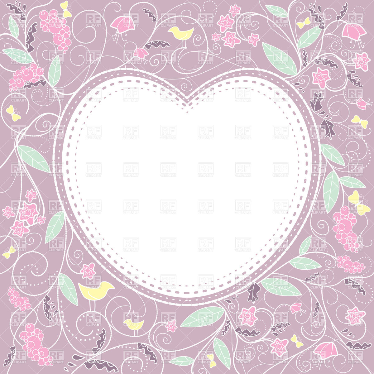 1200x1200 Cute Valentine`s Day Heart Shaped Frame Vector Image Vector