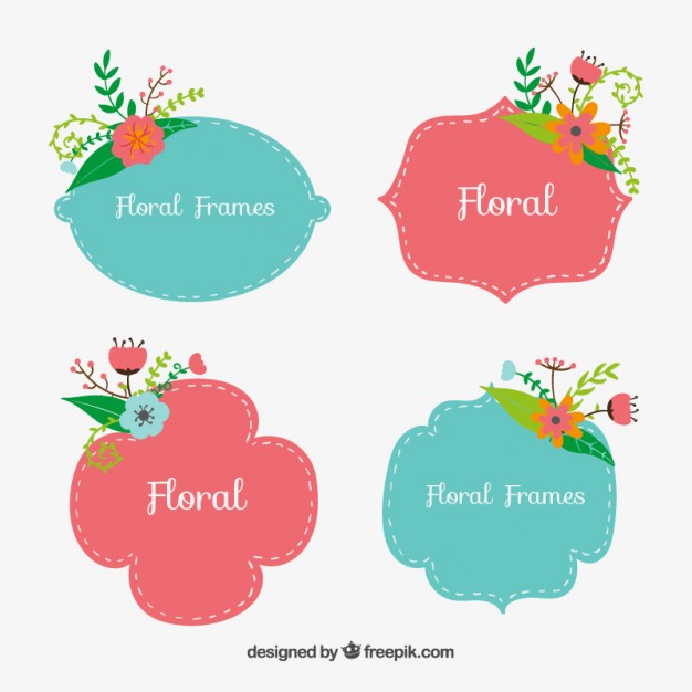 626x626 Cute Floral Frames Vector Free Download