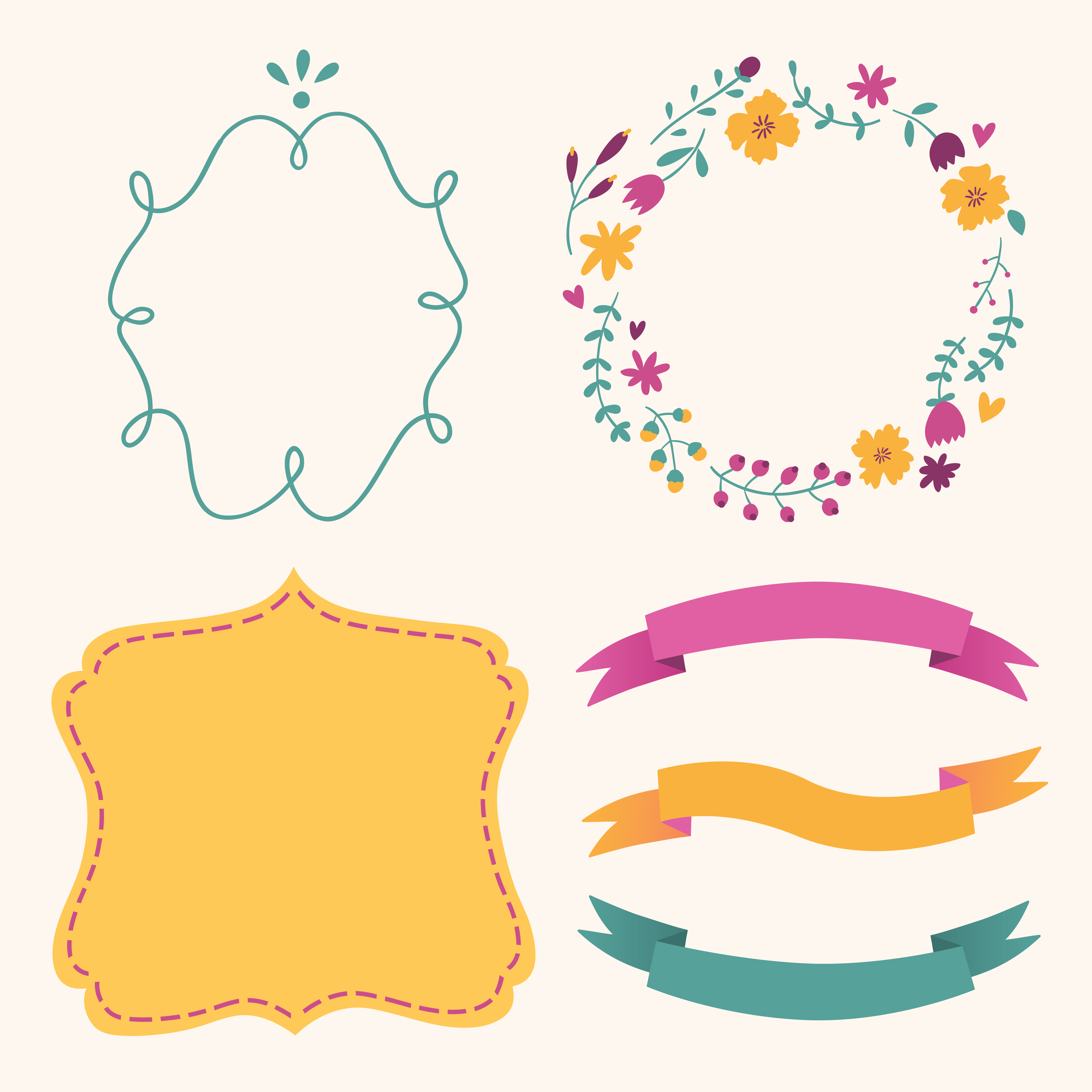 4167x4167 Cute Frames Vector Set