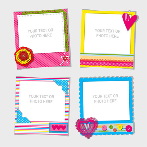 500x500 Cute Photo Frame Vector Set 01 Free Download