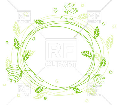 400x351 Cute Round Vegetal Frame Vector Image Vector Artwork Of Borders