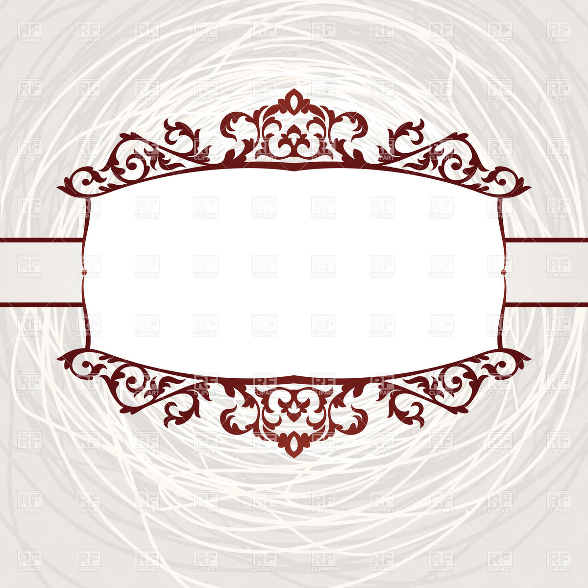 1200x1200 Curly Vintage Frame Against Scratched Backdrop Vector Image