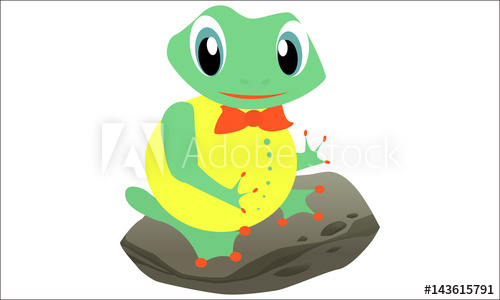 500x300 Cute Frog Vector Illustration