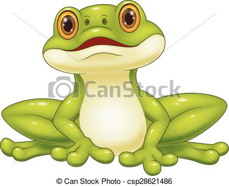 450x365 Vector Illustration Of Cartoon Cute Frog.