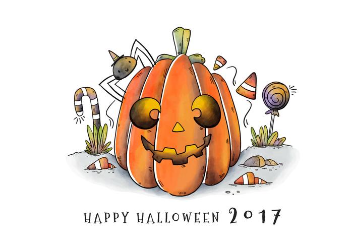 700x490 Cute Halloween Pumpkin Character Smiling Vector