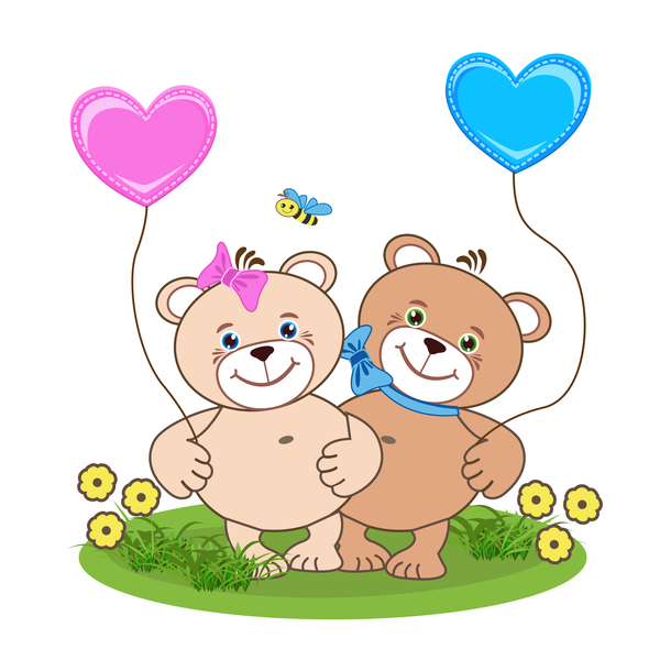 600x600 Cartoon Cute Teddy Bear With Heart Vector Material 03 Free Download